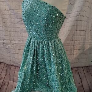 Faeriesty Sequin Dress size Medium Off the Shoulder A-Line